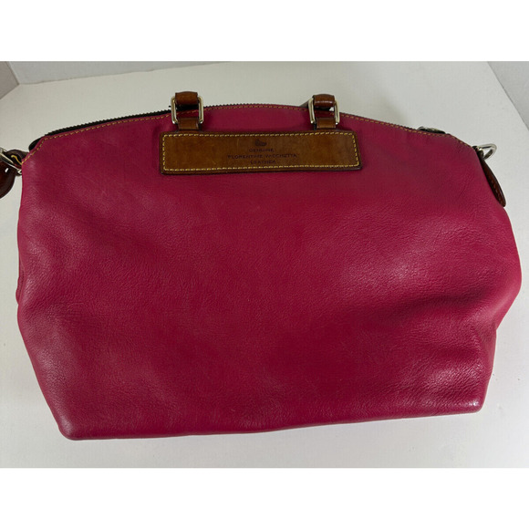 Dooney & Bourke Genuine Florentine Vacchetta Leather Domed Satchel Handbag Purse - Picture 5 of 16